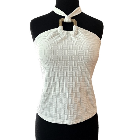 La Blanca Swim La Blanca White Two Piece Halter Tankini Size Poshmark